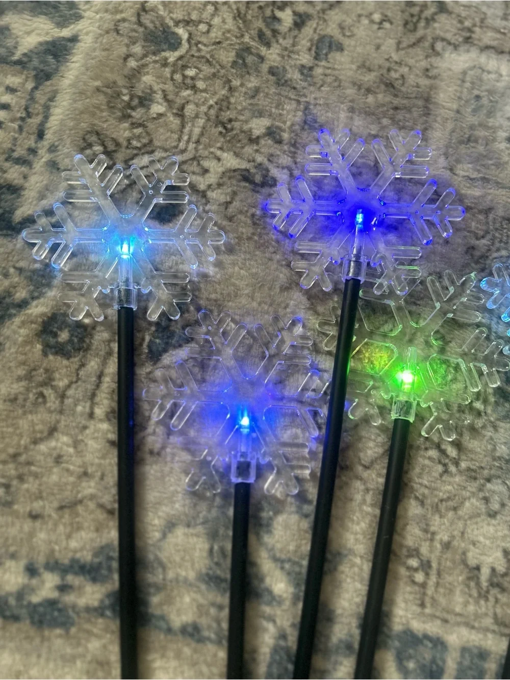 Clear Snowflake Light Wand Outdoor Lights - Blue, Red & Green LED